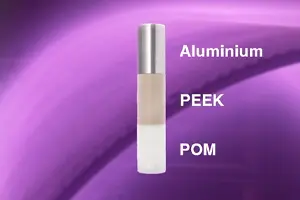 Image of improved bonding showing a example of PEEK, Aluminium and POM bonded together as an example of improved bonding with plasma